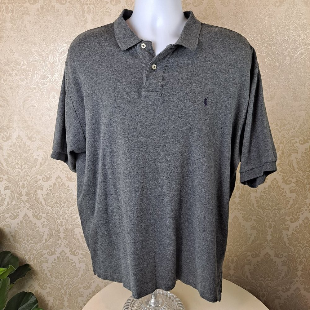 Polo by Ralph Lauren Size XL Dark Gray Polo Shirt Short Sleeve Logo Cotton